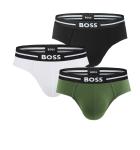 BOSS - slipy 3PACK cotton stretch BOLD black & army green z organickej bavlny - limitovaná fashion edícia (HUGO BOSS)