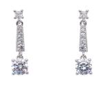 Oliver Weber Očarujúce strieborné náušnice s kubickými zirkónmi Slim 62257