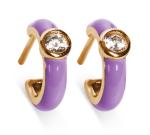 Oliver Weber Pozlátené kruhy s fialovým smaltom Apricus 62259G VIO