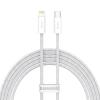 Baseus rýchlo nabíjací dátový kábel USB-C/Lightning 2 m, biely 57983110067