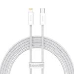 Baseus rýchlo nabíjací dátový kábel USB-C/Lightning 2 m, biely 57983110067
