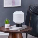 Stolná lampa Lindby Cagla, biela, sklo, výška 25 cm, E27