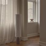 Stojacia lampa Talli, hnedá, tyvek/kov, výška 113 cm