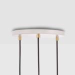 Závesné svietidlo Tala Triple Pendant round, E27 clear, biela/orechová