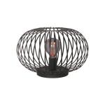 Stolná lampa Aglio, Ø 40 cm, čierna, kov