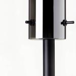 Stolová lampa Glasini, výška 49,5 cm, dymovo sivá/čierna, sklo