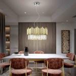 Závesné svietidlo Tiara, okrúhle, brúsené sklo, chróm/zlato