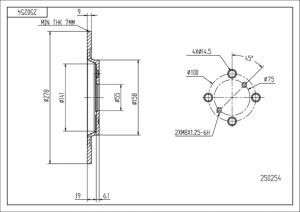 HART Brzdový kotúč 250 254
