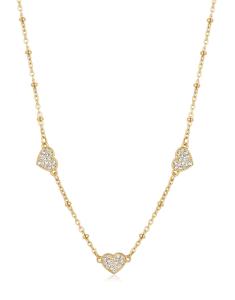 S`Agapõ Zamilovaný pozlátený náhrdelník Trblietavé srdiečka Aurora SAR39
