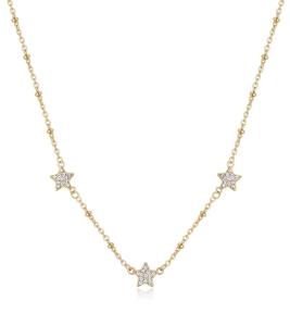 S`Agapõ Slušivý pozlátený náhrdelník s hviezdičkami Aurora SAR41