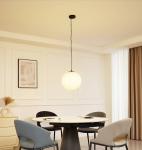 Závesné svietidlo Lucande Kestralia, biele, sklo, Ø 36,8 cm, E27