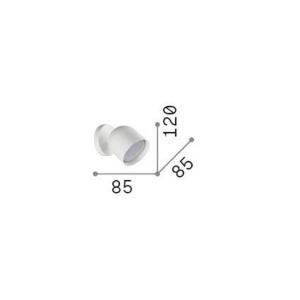 Ideal Lux nástenné svietidlo Dodo, biele, 1 svetlo, kovové Ø 8,5 cm