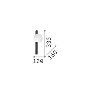 Ideal Lux nástenné svietidlo Binomio čierne, 1 svetlo, kov, sklo