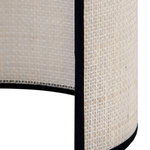 Nástenné svietidlo Euluna z juty, biela/čierna, polkruhové, výška 24 cm