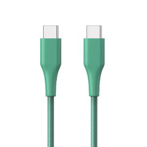 ER POWER Dátový a nabíjací kábel USB-C/USB-C, 1.2 m, zelený ERPWCBCTCGN