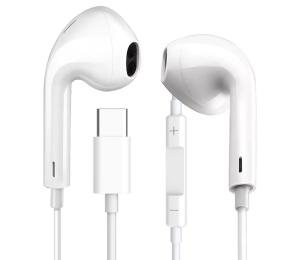 Slúchadlá s mikrofónom USB-C biela