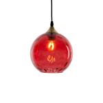Závesné svietidlo Roma jednolamelové sklenené tienidlo červené