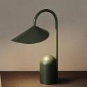 ferm LIVING LED dobíjacia stolová lampa Arum, zelená, stmievateľná, IP44