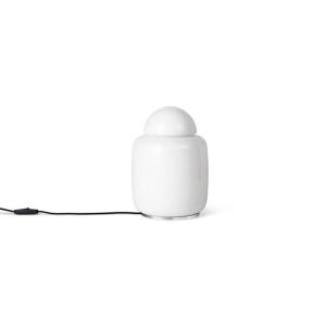 ferm LIVING Stolná lampa Bell, sklo, biela, výška 27,7 cm