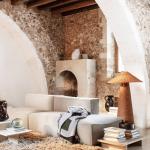 ferm LIVING stojacia lampa Dou, ratan, železo, výška 131 cm