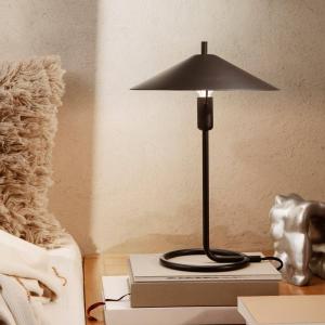 ferm LIVING Stolná lampa Filo, čierna, okrúhla, železo, 43 cm