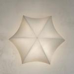 ferm LIVING Poem nástenné svietidlo, Ø 35 cm, oceľ, rúno, biela