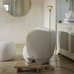 ferm LIVING Stojacia lampa Tiny, mosadz, železo, výška 124,2 cm