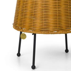 ferm LIVING LED dobíjacia stolová lampa Porti Pletená, ratan, tlm.