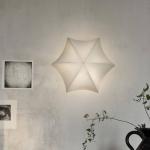 ferm LIVING Poem nástenné svietidlo, Ø 58 cm, oceľ, rúno, biela