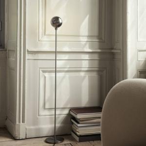 ferm LIVING Stojacia lampa Tiny, nikel, železo, výška 124,2 cm