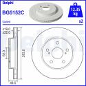 DELPHI Brzdový kotúč BG5152C