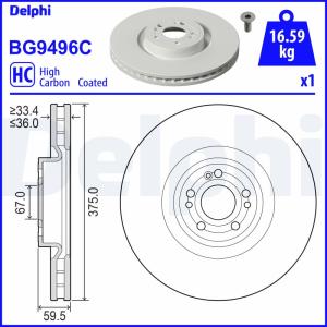 DELPHI Brzdový kotúč BG9496C
