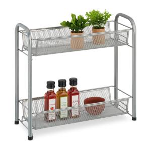 Stojan na korenie s 2 policami RD47537, strieborná