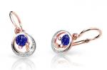 Cutie Jewellery Detské náušnice z ružového zlata C1997-10-X-4 modrá