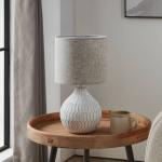 Stolová lampa Bellariva 3, biela/svetlohnedá