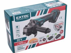 EXTOL INDUSTRIAL Brúska uhlová aku Share20V, 1x akumulátor 2Ah Li-ion, 125 mm