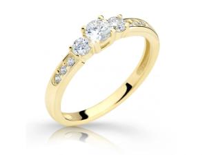 Cutie Jewellery Pôvabný prsteň zo žltého zlata so zirkónmi Z6806-2360-10-X-1 57 mm