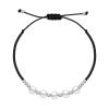 Brilio Silver Čierny textilný náramok s perlami Majorica BRC144WBC