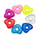 Akrylové farebné srdiečko na piercing - prívesok na činku W18.11/17 - Farba: Číra