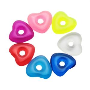 Akrylové farebné srdiečko na piercing - prívesok na činku W18.11/17 - Farba: Zelenožltá