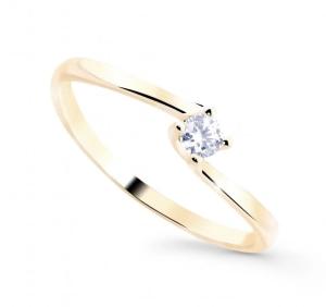 Cutie Jewellery Nežný trblietavý prsteň zo žltého zlata Z8013-10-X-1 56 mm