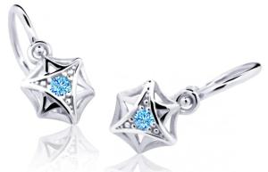 Cutie Jewellery Detské náušnice z bieleho zlata C2209-10-X-2 svetlo modrá