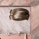 Závesné svetlo Pura, mosadzná farba, kov, Ø 60 cm, 3 x E27