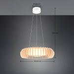 Monte LED závesná lampa, Ø 60 cm, svetlé drevo, drevo, CCT