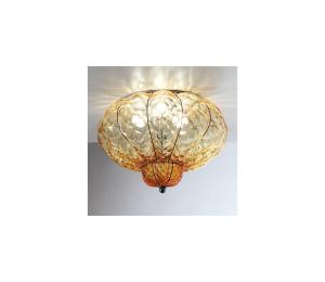 SIRU SIRU-Stropné svietidlo SULTANO 3xE14/40W/230V pr.34 cm béžová/čierna benátske sklo