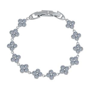 CRYSTalp Krásny náramok s čírymi kvietkami 22289.WHI.R