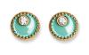 Oliver Weber Pozlátené náušnice so zeleným smaltom Meliora 62258G TUR