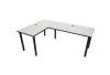 Expedo Počítačový rohový stôl LOOK N, 200/135x73-76x65, biela/čierne nohy