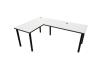 Expedo Počítačový rohový stôl LOOK N, 160/110x73-76x50, biela/čierne nohy