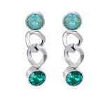 CRYSTalp Slušivé náušnice so zelenými kryštálmi 42295.GRE.E